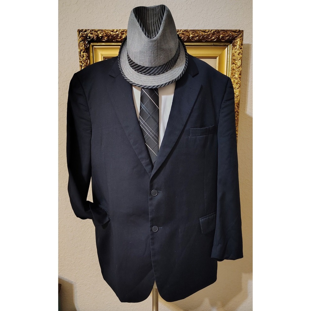 Jos. A. Bank Traveler's Collection Navy Blue 100% Wool Blazer Sport Coat 48R